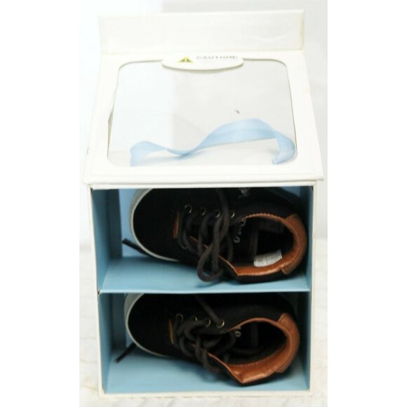 Ralph Lauren Layette Chocolate Suede Zale Sneakers Baby Infant 6-9 M Lace Up Box - Picture 8 of 12